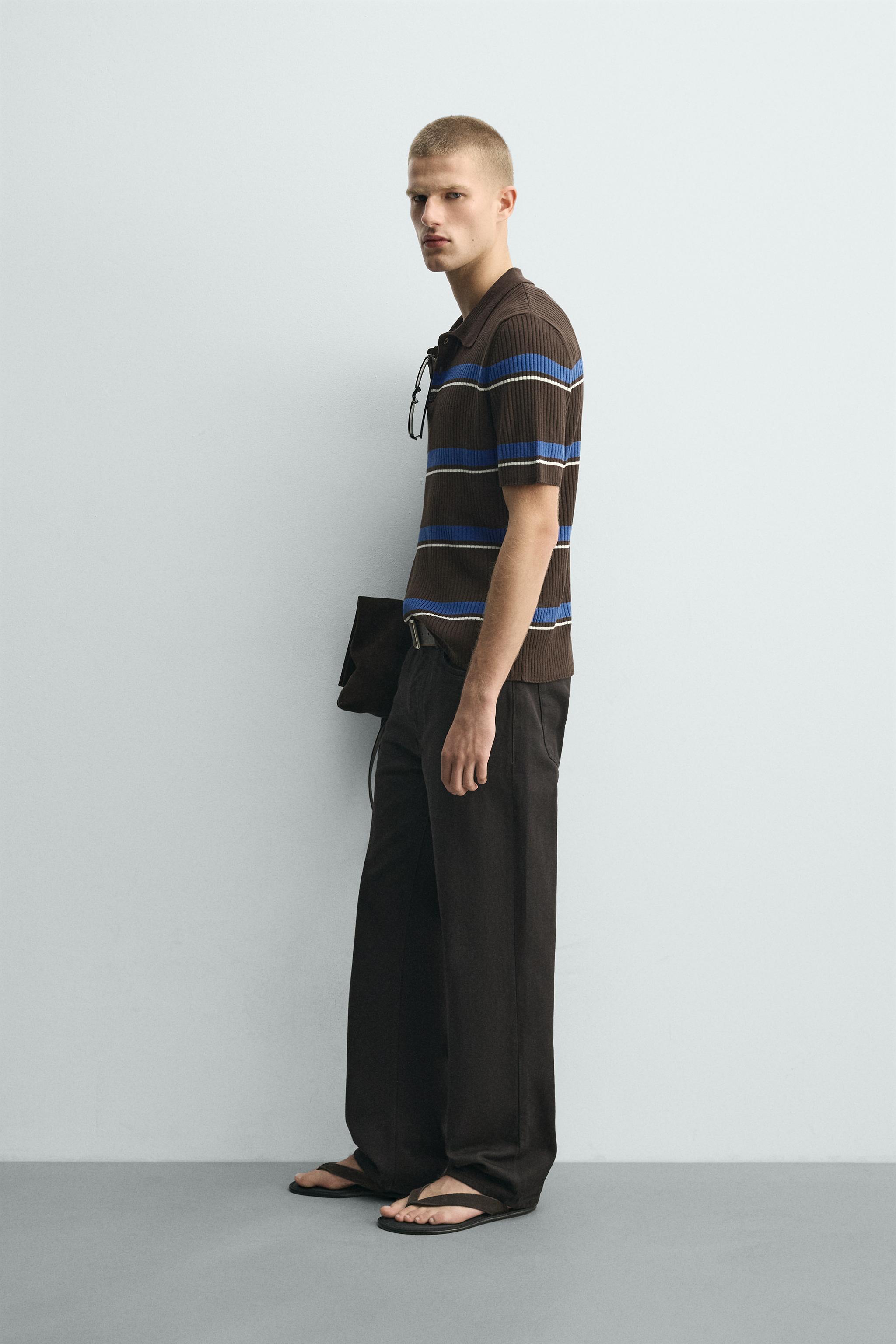 POLO EN MAILLE JACQUARD À RAYURES